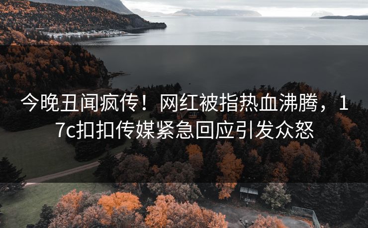 今晚丑闻疯传！网红被指热血沸腾，17c扣扣传媒紧急回应引发众怒